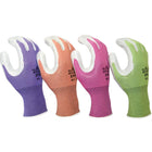 Atlas Gardening Smooth Nitrile Glove - Fuchia/Purple/Green/Orange - Large - 4 Pack-Nitrile coating