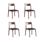 Manhattan Comfort - Chaise de salle à manger moderne Moderno 45 cm en similicuir, noyer et noir, lot de 4-Chaise de salle à manger moderne parfaite pour une utilisation dans la salle à manger et au restaurant