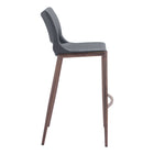 Zuo Ace Barstool - Dark Grey/Walnut - Set of 2-3 year limited warranty