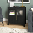 Hudson&Canal Holbrook 28"W Accent Cabinet - Black Grain-Product Dimensions: 14" L x 28" W x 32" H