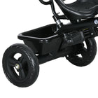 Qaba - Tricycle enfant 6 en 1 avec guidon amovible et canopée - bleu marine-Poignée de poussée amovible permettant aux parents de contrôler facilement la direction 