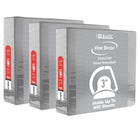 BAZIC Products 3" Slant D Ring View Binder with 2 Pockets - Grey - 3 Pack-Hard Vinyl Cover