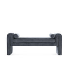 Manhattan Comfort - Banc moderne Concord 59" en tissu chenille - Noir-Banc moderne et glamour pour chambre et salon