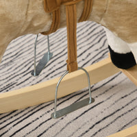 Qaba - Cheval à bascule en peluche pour enfants - cowboy rocker - beige-Jouet à bascule traditionnel avec un design classique de cheval à bascule et un look de cow-boy 