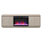 Hudson&Canal Presque TV Stand with 26" Crystal Fireplace for TV's up to 75" - Alder White-A contemporary design accommodates TVs up to 75" for your entertaining space