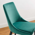 Modway Viscount Performance Velvet Dining Chair - Teal-Non-Marking Foot Caps