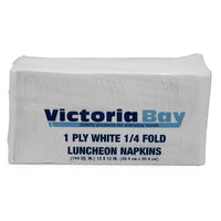 Victoria Bay 1 Ply Luncheon Napkin - 12" W x 12" L - 1-1/4 Fold - 12 Pack of 500- 1/4 fold luncheon napkin
