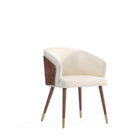 Manhattan Comfort - Chaise de salle à manger moderne Reeva 59 cm en similicuir, noyer et crème-10