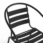 Flash Furniture Black Metal Restaurant Stack Chair with Aluminum Slats-Black Steel Frame Finish