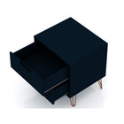 Manhattan Comfort Rockefeller 20.08" Mid-Century Modern 2-Drawer Nightstand 2-Piece Set - Tatiana Midnight Blue-Perfect for Storage or Display Items