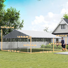 PawHut Outdoor Dog Kennel with Roof and Secure Latch - 19.7' x 19.7' x 8.9'-Top-tilted design prevents water accumulation 