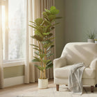 HOMCOM 5' Faux Fiddle Leaf Fig Tree - Green-Colour: Green 