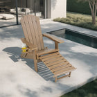 Backyard Lifestyles Folding Adirondack Chair with Hideaway Footrest & Cup Holder - Brown-Weight Capacity: 300 lbs.