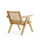 Manhattan Comfort Hamlet 22.64" Industry Chic Accent Chair - Nature-Unique Square Backrest Made of Cane