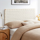 Modway - Sparta Montage mural en tissage Cuir végane Tête de lit Queen, Beige naturel-Ossature en bois