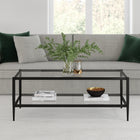 Hudson&Canal - Table basse rectangulaire Hera 45" de largeur avec étagère en verre - Bronze noirci-Caractéristiques assemblage facile
