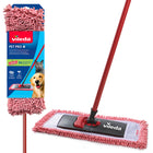 Vileda - Pet Pro Vadrouille en microfibre pour les poils et la poussière - Rouge-Conçue pour un usage sec ou légèrement humide, elle offre la flexibilité voulue pour un ramassage rapide des poils ou une retouche légère au besoin