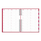 Brownline - 2026 Agenda quotidien CoilPro avec couverture rigide et reliure spirale double - 10 po x 7-7/8 po - Rouge - Anglais-Section registre comptable