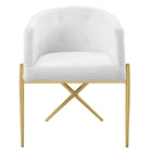 Modway Savour Tufted Performance Velvet Accent Dining Armchair - White-7