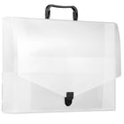 JAM Paper Plastic Portfolio Briefcase with Handles Small - 10 x 15 x 2 - Clear Grid-This simple, reliable case is the perfect way to carry all your files, paperwork, notebooks, and art projects