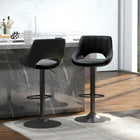 HOMCOM Adjustable Counter Height Bar Stools - Black - 2 Pack-PU leather upholstery and curved backrest provide optimal comfort
