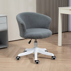 Vinsetto - Chaise de bureau sans accoudoirs en peluche avec hauteur réglable - gris-Tissu peluche (teddy) doux et confortable