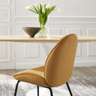 Modway - Scoop Jambe en acier revêtu de poudre noire Performance Velvet Chaises de salle à manger Ensemble de 2 - Cognac-Tissu résistant aux taches