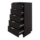 Manhattan Comfort Granville Modern Tall Narrow and Standard Dresser Set - Black-17.72" L x 37.8" W x 48.98" H