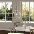 Hudson&Canal Verona 11" Wide Pendant with Glass Shade - Brushed Nickel/Clear-Includes a 6 ft. height-adjustable cord and chain, compatible with existing dimmer switches, bulbs not included