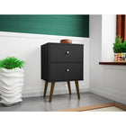 Manhattan Comfort Liberty 2.0 Nightstand, Black (204AMC8)-Upon Assembly, Measures: 17.72" Length, 27.09" Height, 14.7" Depth.