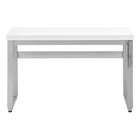 Monarch Specialties 7683 48" Computer Desk - White/Adj.Height/ Silver Metal-7