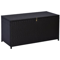 Outsunny 75 Gallon Wicker Outdoor Storage Box for Gardening Tools, Pool Supplies - Dark Brown-75 gal (285 L) inner storage capacity for gardening tools, pool supplies and more