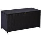 Outsunny - Coffre de rangement extérieur en osier 75 gallons pour outils de jardinage, accessoires de piscine, brun foncé-Capacité de rangement intérieure de 75 gal (285 L) pour outils de jardinage, accessoires de piscine et plus encore