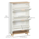 HOMCOM Shoe Storage Cabinet for 12 Pairs with Flip Drawers - White-Organize your shoes in a neat way, ideal for entryways, hallways, or any narrow places