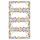 Ashley Productions Magnetic Die-Cut Small Foam Nameplates & Labels - Confetti - 30/Pack - 3 Pack-Write-on/wipe-off surface
