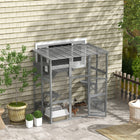 PawHut - Enclos extérieur pour chat en bois - 67,7 po L x 35,4 po l x 70,5 po H - gris-Une porte pour un accès facile 