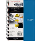 Five Star - Cahier à 2 sujets en papier épais de première qualité, 9 1/2 po x 6 po - couleurs variés-Contient des pages lignées et trouées Neat Sheet MD no 20 pleine dimension en papier blanc avec marge et reliure Spiral Lock MD noire