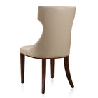 Manhattan Comfort - Lot de 2 chaises de salle à manger traditionnelles Reine 19,7 po en similicuir crème et noyer-Livré chez vous entièrement assemblé Aucun assemblage requis