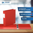Davis Group Super économie, Reliure à anneaux en “D” inclinés 1.5 po, paquet de 6 – Rouge-Polypropylène sans PVC