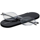 ThinOptics Reader with Universal White Pod - 1.0 - Black-Includes the Milano companion case, featuring an exterior of brushed aluminum anodized in black, an interior of polycarbonate & ABS with soft touch paint, and a magnetic locking mechanism.