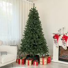 HOMCOM 7.5' Artificial Christmas Tree with Auto Open - Steel Base - Green-Flame retardant branches are unlikely to catch fire or cause serious household damage 