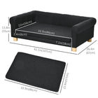 PawHut Modern Pet Sofa Bed with Removable Seat Cushion - Black-Color: Black 