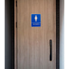 Futech  Blue Washroom Sign Woman with Braille-Adhesive Application on the back of the sign