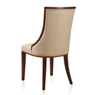 Manhattan Comfort Fifth Avenue 18.5" Traditional Faux Leather Upholstered Dining Chair - Cream and Walnut - Set of 2-Delivered to you Fully Assembled! No Assembly Required