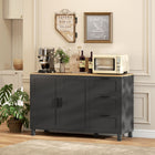 HOMCOM - Buffet moderne 47,2 po L avec portes à fermeture en douceur - noir-Armoire à deux niveaux offrant un espace de rangement spacieux et dissimulé pour les casseroles et poêles 