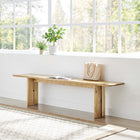 Modway Amistad 72" Wood Bench - Oak-Adjustable Non-Marking Foot Pads