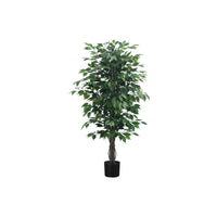 Monarch Specialties - Plante Artificielle - 58 po H - Arbre Ficus - Mis En Pot - Feuilles Vertes - Pot Noir-Ajoutez une touche de verdure à votre espace avec cet arbre de Ficus artificiel de 58 po de haut dans un pot noir élégant