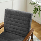 Modway - Jensen Tissu Boucle Chaise d’accent - Charbon de bois en noyer-Touffage en chenal horizontal