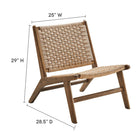 Modway - Saoirse Fauteuil d’accent en bois de corde tressée - Noyer naturel-Conception du tressage en panier