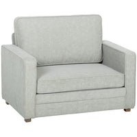 HOMCOM Velvet-feel Accent Chair with Wide Seat for Living Room - Grey-Extra-wide 35.4" seat offers spacious comfort for complete relaxation   
